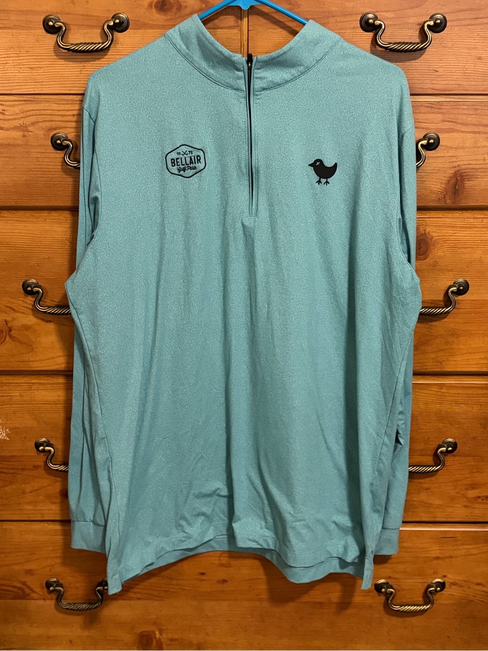 Men's Light Teal Quarter-Zip Performance Shirt